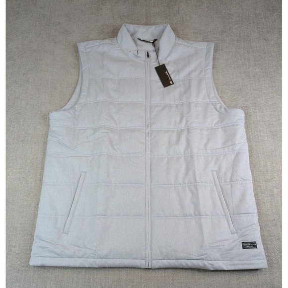 NWT Travis Mathew Vest Men XXL Heather Sleet Interlude Puffer Zip Pockets Golf - Picture 2 of 7